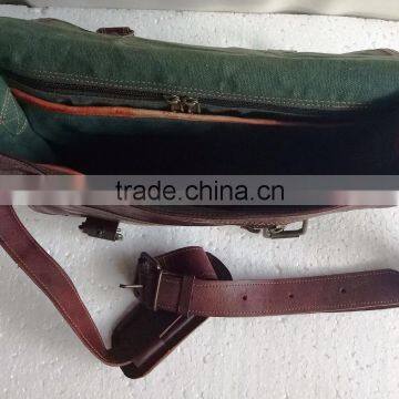 High Quality Classic Design Handmade Vintage Pure Goat Leather Laptop Bag photo-4