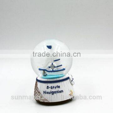 Custom Polyresin Sea S-style Nauigatian Music Snow Globe for Sale photo-2