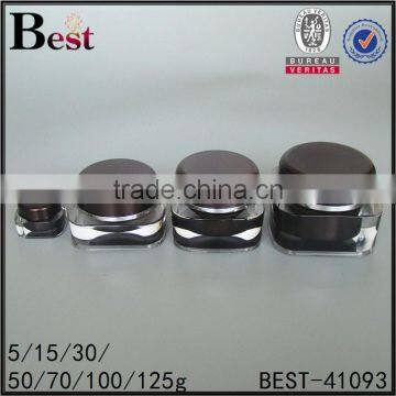 Purple Green White Black Acrylic Jars for Cosmetics 15g 30g 50g Round Shape Double Wall Cream Jars photo-5