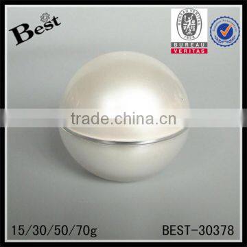 15 30 50 70g Ball Shape Round Acrylic Luxury Cosmetics Jar Pearl White Acrylic Jar photo-5