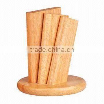 New 5- Slots Rubber wood Knife block, Stand, holder