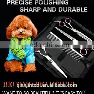 QJS-PS1 Hot sale 4 pieces dog grooming set pet scissors set pet grooming scissors set