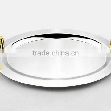 Stainless Steel Oval Food Serving Trays With Stainless Steel Handles photo-2