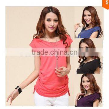 ladies fashion candy color summer style female T-shirt shirt sell like hot cakes top