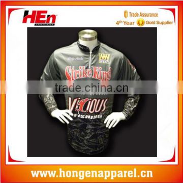 HongEn Apparel Pro Fishing Jerseys sublimation fishing wear full custom fishing jersey