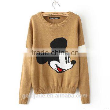 Customize Cartoon Jacquard Long Sleeve Sweater For Ladies photo-6