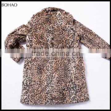 2017 New Fashion Thick Leopard Fake Fur Coat Women