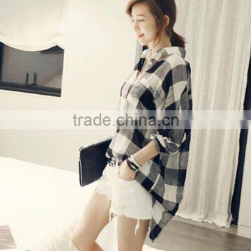 check shirt girl dress tops long sleeve