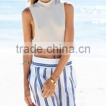 Anchor Stripe Pants Soft Linen Stripe Print Pants for Women LC7368 photo-4