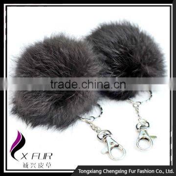 CX-R-36 Cute High Quality Genuine Rabbit Fur Ball Key Chain Keychain photo-6