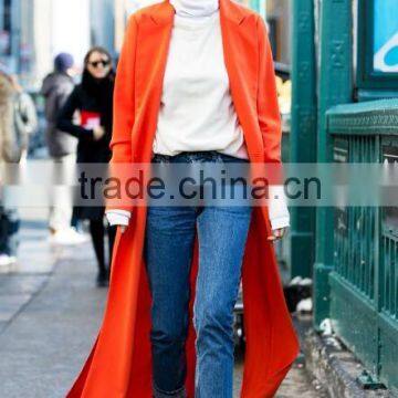 New Arrival 100% Hand Made Fashion Orange Winter Coat Women