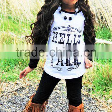 Wholesale cotton Kids raglan sleeve printing t-shirts