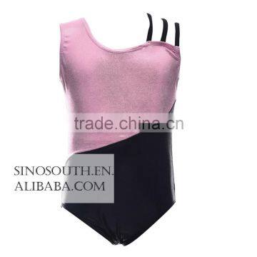 2017 Kids Girl's Dance Slim One Shoulder Strappy Camisole Sparkle Leotard photo-4