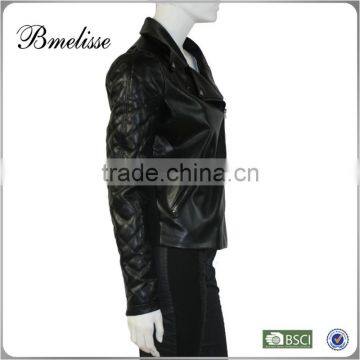 2014-2015 New Arrival Stylish Women's Shinny Black Fashion pu Jacket photo-2