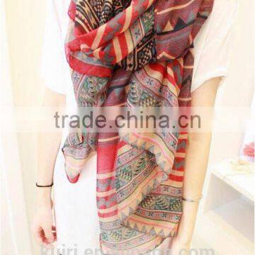 2016 Fashion Women Chiffon Scarf Summer New Peony Printing Elegant Lady Shawls Scarves Silk Scarf 8 Colors 170*80cm photo-2