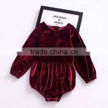 S33590W Baby Autumn Romper Blank Plueche Girls Romepr photo-4