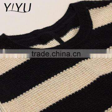 Latest Designs Winter Fall Women Stripe Color Block Cashmere Vest Sweater photo-3