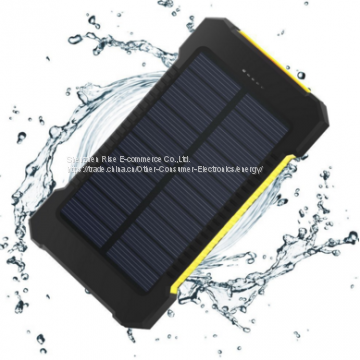 Solar Power Bank with compass 10000mah capacity Dual USB