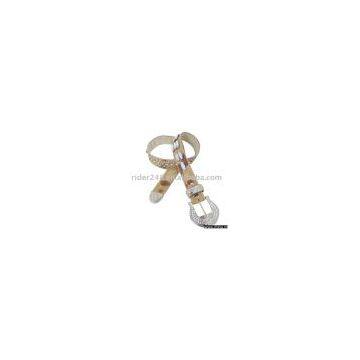 Fashion belt - 27-332 Crystal Stones Belt , Animal Print Belt , Genuine Leather Belt