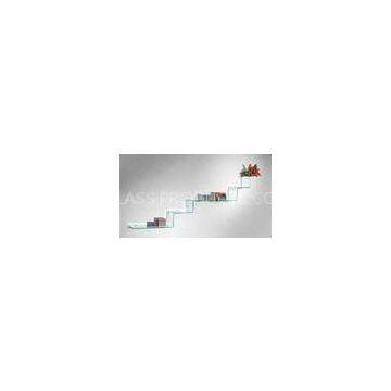 Curved Decorating Glass Shelves For Book Shelf 8 Mm Durable