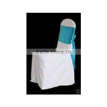 Polyester Banquet Chair Cover With Lamour Satin Sash