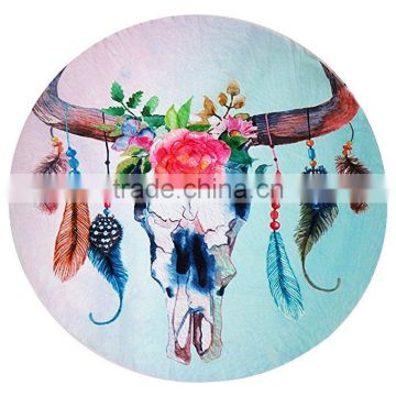 Custom Diameter 59inches Cotton Round Beach Towel