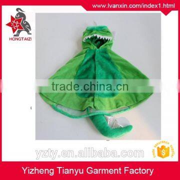 Factory Wholesale dragon type green plush baby cape for Halloween
