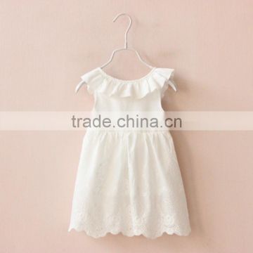 Plain cotton white cotton frock baby girls dress kids clothing persnickety dress