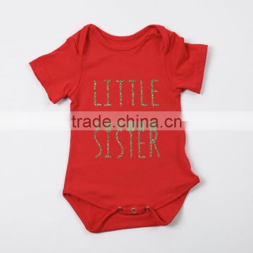 Summer 13 Colors Solid Color Gold Stamp Letters Designs Toddler Rompers For 0-24 Months In Stock