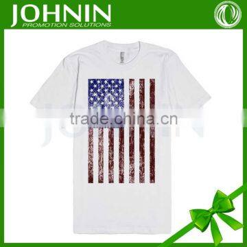 Wholesale custom print soft cotton flag T shirt