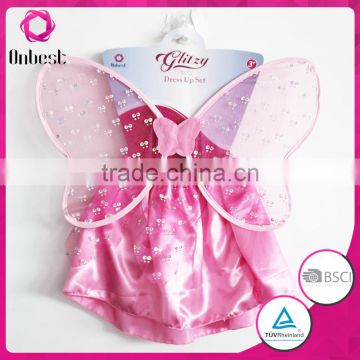 Wholesale birthday girl tutu dress & fairy wing set for baby girls pink fairy tutu