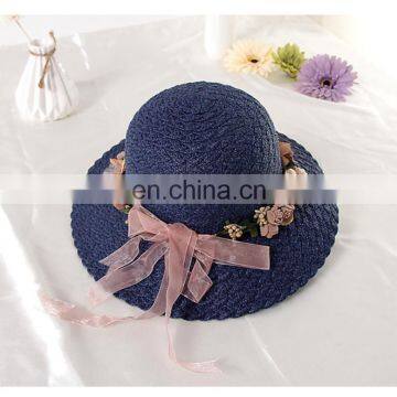 Bowknot Garland Straw Hat Beach Sun Hat Garden Fisherman Hat