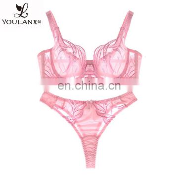 New Design Hot Fashion High Quality Women Lace Transparent Sexy Bra Penty