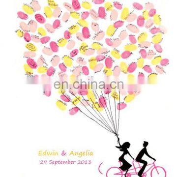 New Arrival Tandem Bicycle Fingerprint Signature Canvas Painting Wedding Attendance album