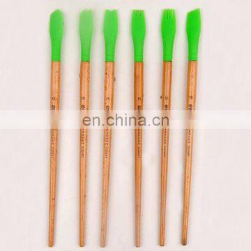 Painting tool ! #15 Silicon Artist Brush With Long Wooden Handle