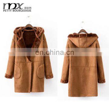 wholesale latest fashion design women faux suede khaki leather jacket