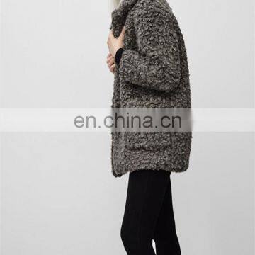 2015 Winter Sherpa Wool Varsity Jackets Models for Ladies Trench Coat With Hood NT6800 photo-5