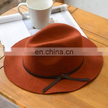 Wholesale Wool Felt Wide Brim Woman Fedora Hat photo-3