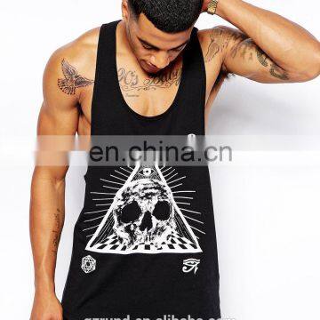Vest With Skull Print/front Print Custom Designs Tshirt/high Fashion Men Clothing/model-sc308