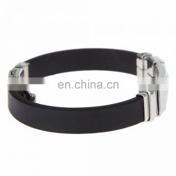 Fashion Silicone Stainless Steel Cross Bracelet for Man Custom photo-4