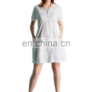 2016 Latest Fashion Sexy Tunic Dress short Sleeve white color Women Casual Dresses simple and elegant