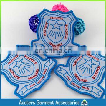 customized iron on 3D school woven badges