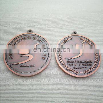 Custom double sides antique awarding souvenir metal sport medal with ribbon