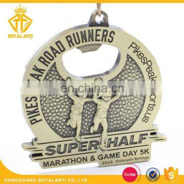 Custom Super Half Marathon Medal with Bottle Opener