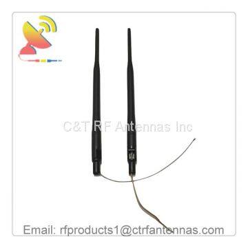 6dBi gain Wifi dipole antenna Omni rubber duck antenna 2.4GHz antenna with a pigtail cable extender