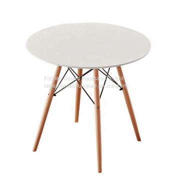 Modern white kitchen small round dining round table