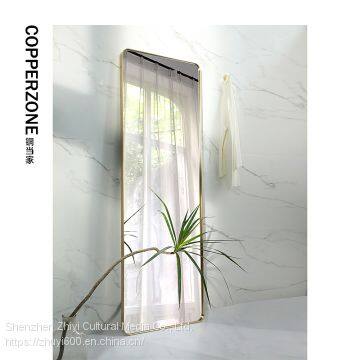 Nordic Brass Gold Full-length Mirror Personalized Villa Custom Full-length Mirror Studio Clothing Fitting Floor Mirror Square photo-4
