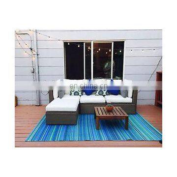 Outdoor Plastic Decorative Rainbow Color Stripe Patio Rugs for Home and Hotel photo-4