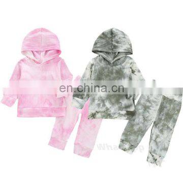 Newborn Baby Girls Boys Tie-dye Outfits Long Sleeve Tops T Shirt + Pants Spring Autumn Clothing Children Clothes Set 1-6Years