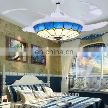 Factory Direct LED Stealth Ceiling Fan Light Fan Lights Tiffany Restaurant Stealth Children Fan Light Bedroom Decoration photo-3